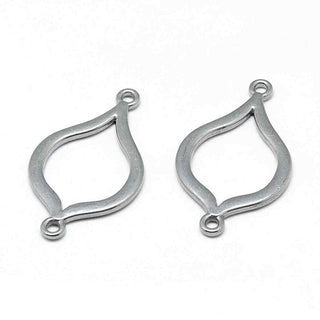 Enlace Marquesa Estilo Tibetano Aleación Tono Plata Envejecida 33.5x19.5x2mm | 4 uds