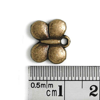 Mini Dije Mariposa Estilo Tibetano Tono Bronce Envejecido 11x13x2mm | 6 uds