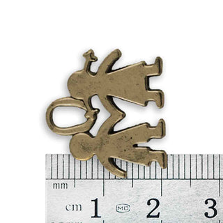 Dije Pareja de Niños Tono Bronce Envejecido 21x20x2mm | 3 uds