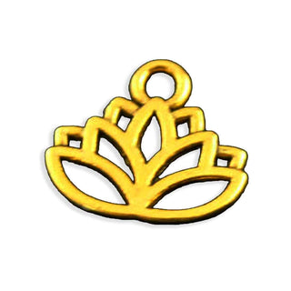 Dije Flor de Loto Tono Oro Envejecido 15x17x1mm | 10 uds