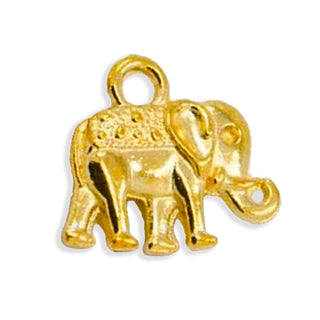 Dije Elefante Estilo Tibetano Tono Oro 12x14x2,5mm | 7 uds