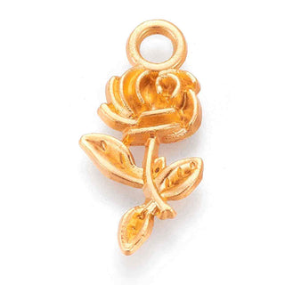Dije Rosa Tres Tonos a Elegir 21x10.5x2.5mm | 8 uds