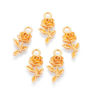 Dije Rosa Tres Tonos a Elegir 21x10.5x2.5mm | 8 uds