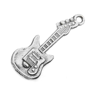 Dije Guitarra Eléctrica Tono Plata Envejecida 31x11mm | 7 uds