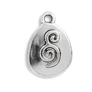 Dije Placa con Espiral Tono Plata Envejecida 20x14mm | 7 uds