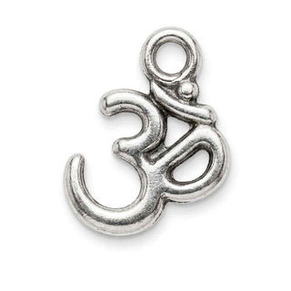 Dije Símbolo Ohm Tono Plata Envejecida 21x18mm | 9 uds