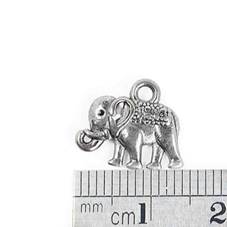Colgante de aleación, Elefante, 14x12x2.5 mm.