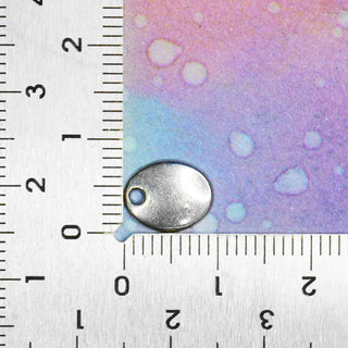 Dije Óvalo Tono Plata Envejecida 10x8mm | Pack 6 uds