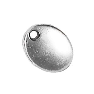 Dije Óvalo Tono Plata Envejecida 10x8mm | Pack 6 uds