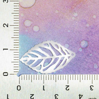 Dije Hoja Botánica Tono Plata 23.5x14mm | Pack 20 uds