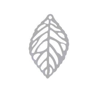 Dije Hoja Botánica Tono Plata 23.5x14mm | 20 uds