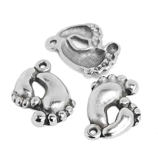 Dije Patitas Familiares Tono Plata Envejecida 20x17mm | 6 uds