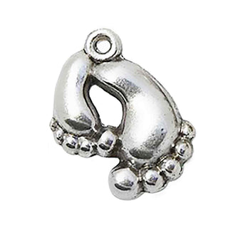 Dije Patitas Familiares Tono Plata Envejecida 20x17mm | 6 uds