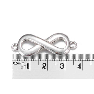 Conector Símbolo Infinito Aleación Tono Plata Envejecida 37x14x3mm | 3 uds