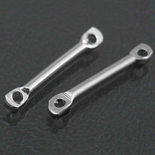 Conector Barra Minimalista Latón Tono Plata Envejecida 1x15mm | 16 uds