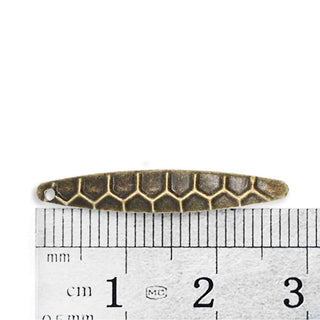 Dije Marquesa Alargada con Relieve Tono Bronce Envejecido 28x5x1.4mm | 8 uds