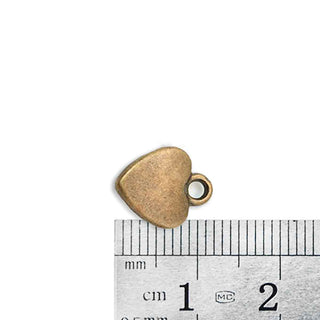 Mini Dije Corazón Tono Bronce Envejecido 12x10x2mm | 10 uds