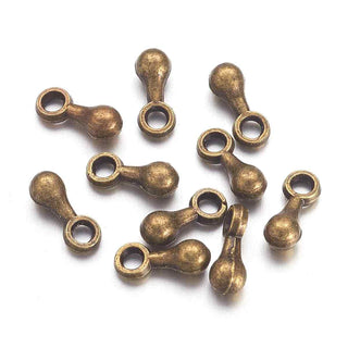 Mini Dije Gota Tono Bronce Envejecido 7x2.5mm | 60 uds