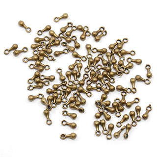 Mini Dije Gota Tono Bronce Envejecido 7x2.5mm | 60 uds