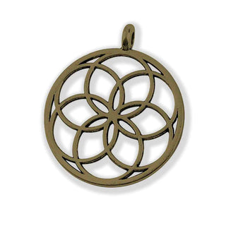 Dije Semilla de la Vida Tono Bronce Envejecido 30.5x30x6.5mm | 3 uds