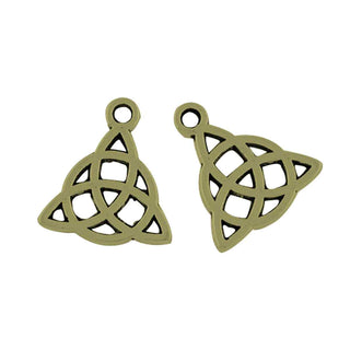 Dije Triqueta Símbolo Celta Tono Bronce Envejecido 16.5x14.5x2mm | 6 uds