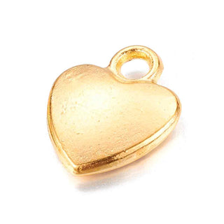 Dije Corazón de Aleación Estilo Tibetano Tono Oro Envejecido 12x10x2,5mm | 8 uds