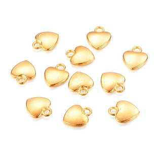 Dije Corazón de Aleación Estilo Tibetano Tono Oro Envejecido 12x10x2,5mm | 8 uds