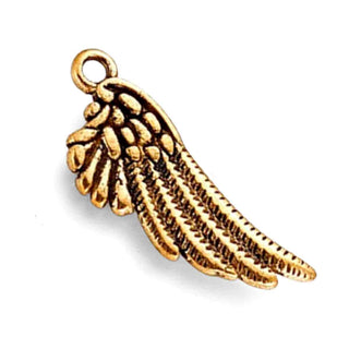 Dije Ala de Aleación Estilo Tibetano Tono Oro Envejecido 29x11x2mm | 8 uds