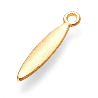 Dije Marquise Alargado Estilo Tibetano Tono Oro 21,5x4x1,5mm | 10 uds