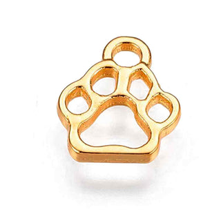 Dije Patita de Perro de Aleación Estilo TibetanoTono Oro 13x11x1,5mm | 14 uds