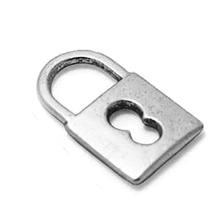 Dije Candado Tono Plata Envejecida 19x11mm | 6 uds