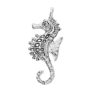 Dije Caballito de Mar Tono Plata Envejecida 30x12mm | 4 uds