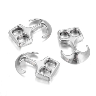 Broche de Ancla con Dos Pasadores Aleación Tono Plata Envejecida 23x16x4mm | 3 uds