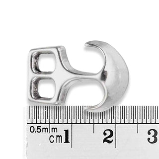 Broche de Ancla con Dos Pasadores Aleación Tono Plata Envejecida 23x16x4mm | 3 uds