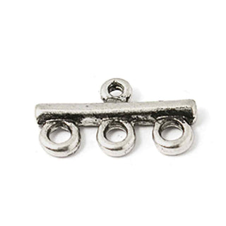 Conector Multifila 3 Hilos Aleación Tono Plata Envejecida 21.5x11x3mm | 6 uds