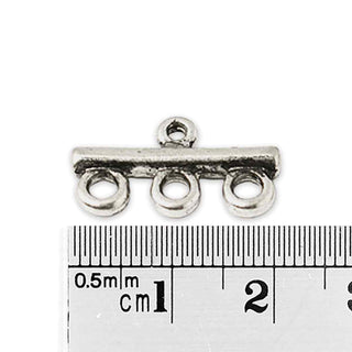 Conector Multifila 3 Hilos Aleación Tono Plata Envejecida 21.5x11x3mm | 6 uds