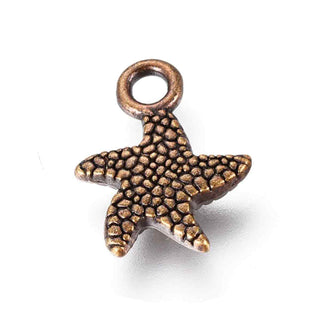 Dije Estrella de Mar Tono Bronce Envejecido 16.5x12.5x2.5mm | 8 uds