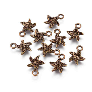 Dije Estrella de Mar Tono Bronce Envejecido 16.5x12.5x2.5mm | 8 uds