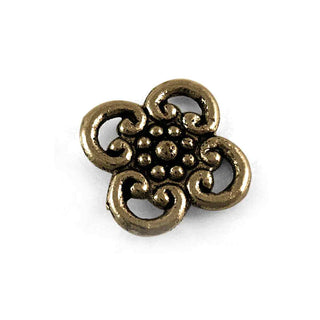 Colgante Enlace Flor Estilo Tibetano Tono Bronce Envejecido 13.2x13.2x1.5mm | 7 uds