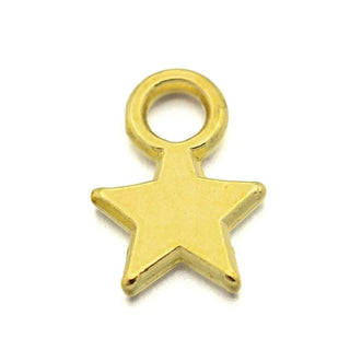 Mini Dije Estrella de Aleación Estilo Tibetano Tono Oro 10x8x2mm | 25 uds