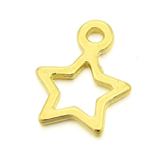 Dije Estrella de Aleación Estilo Tibetano Tono Oro 14x10x2mm | 18 uds