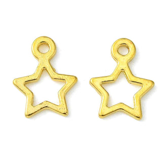 Dije Estrella de Aleación Estilo Tibetano Tono Oro 14x10x2mm | 18 uds