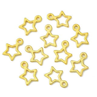 Dije Estrella de Aleación Estilo Tibetano Tono Oro 14x10x2mm | 18 uds