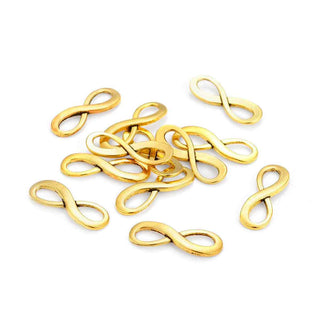 Conector Infinito Liso Aleación Tono Oro Envejecido 8x22.5x1mm | 10 uds