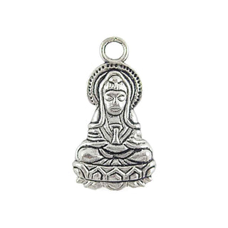 Dije Kuan Yin Diosa de la Compasión Tono Plata Envejecida 26.8x14mm | 3 uds