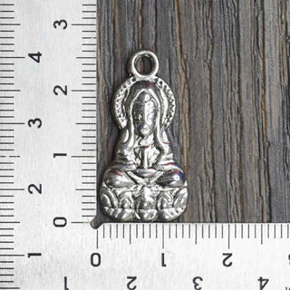 Dije Kuan Yin Diosa de la Compasión Tono Plata Envejecida 26.8x14mm | 3 uds