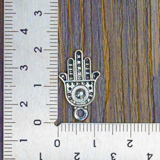 Dije Mano de Fátima Hamsa Tono Plata Envejecida 20x12mm | 10 uds