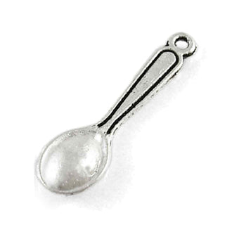 Dije Cuchara Miniatura Tono Plata Envejecida 24x6mm | 14 uds