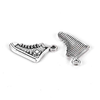 Dije de Zapatilla Estilo Tibetano de Plata Envejecida para Bisutería Urbana, 12x16 mm - 12 uds