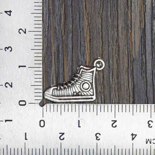Dije de Zapatilla Estilo Tibetano de Plata Envejecida para Bisutería Urbana, 12x16 mm - 12 uds